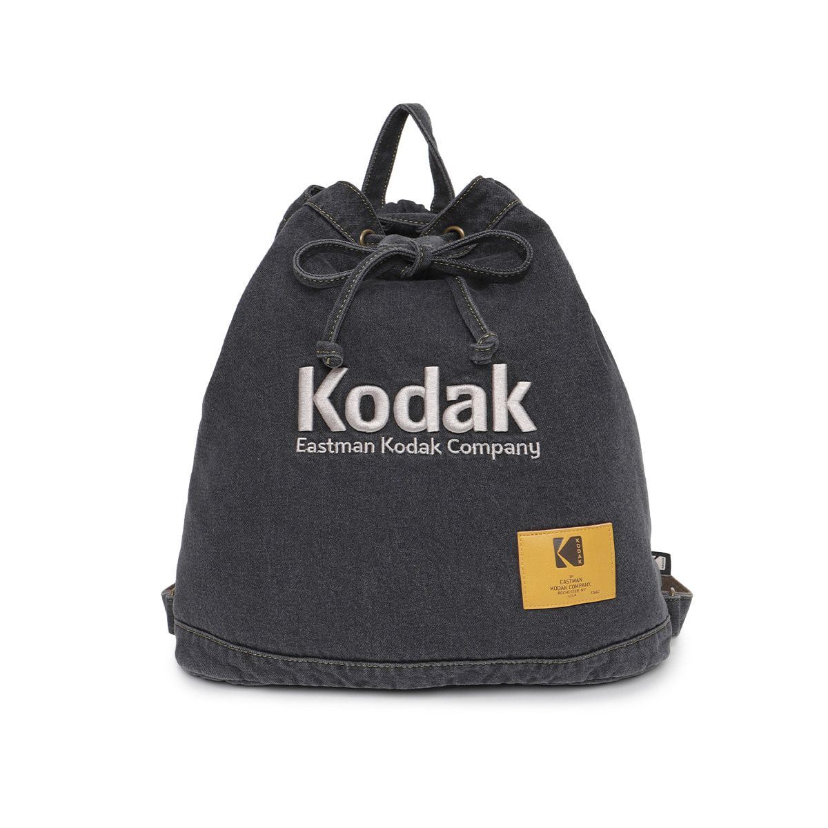코닥(KODAK) 데님 레더패치 스트링백 BLACK
