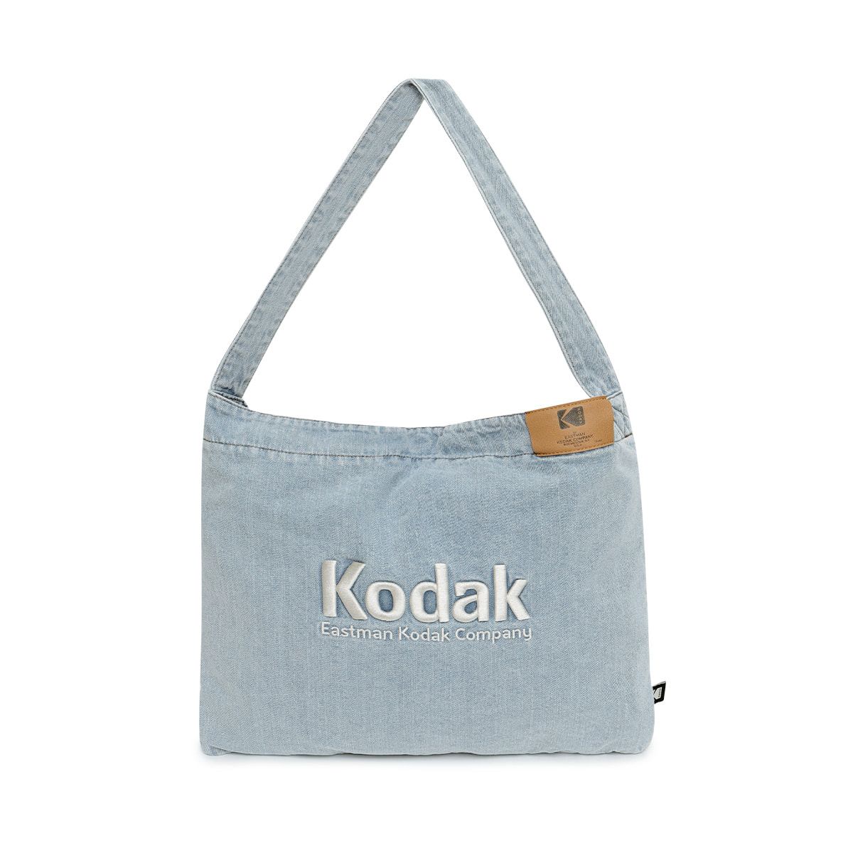 코닥(KODAK) 데님 레더패치 라지 호보백 BLUE