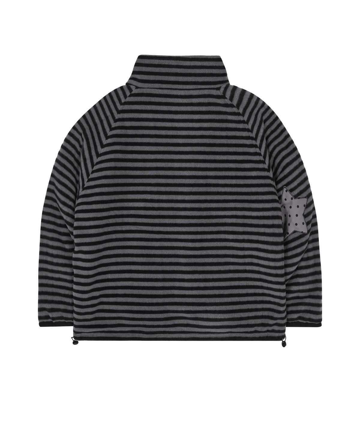 와이케이(WAIKEI) 도트 스트라이프 리버시블 플리스 집업 차콜