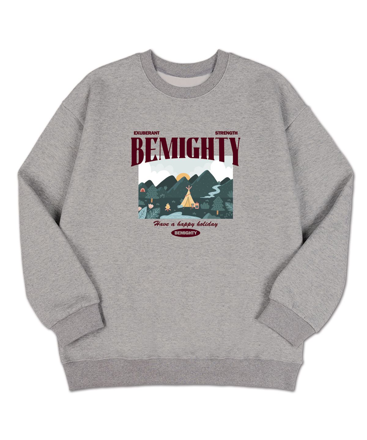 비마이티(BEMIGHTY) 마운틴 캠프 오버핏 특양면 스웨트셔츠