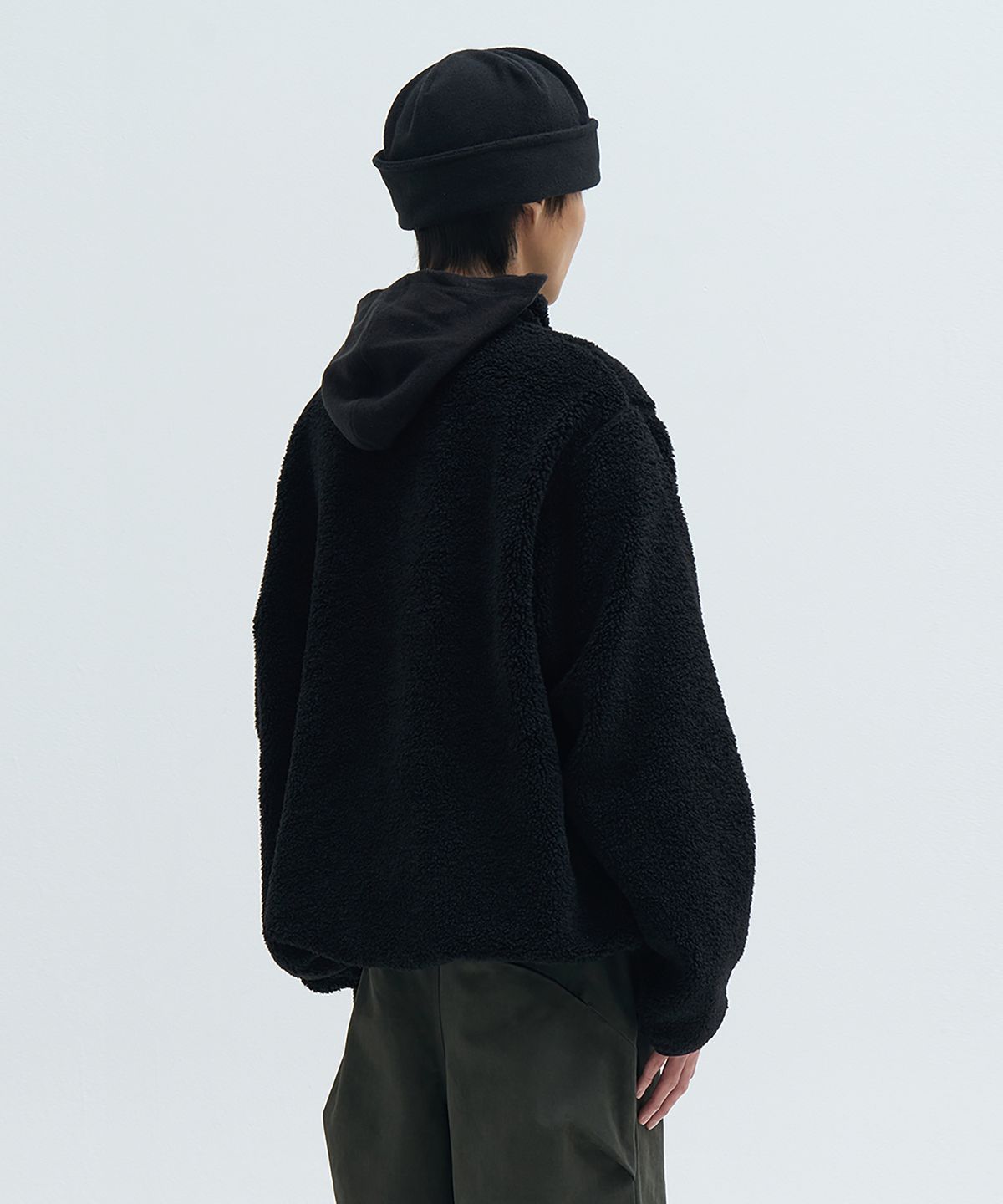 카사카사(KASAKASA) Fleece Zip Pullover Black