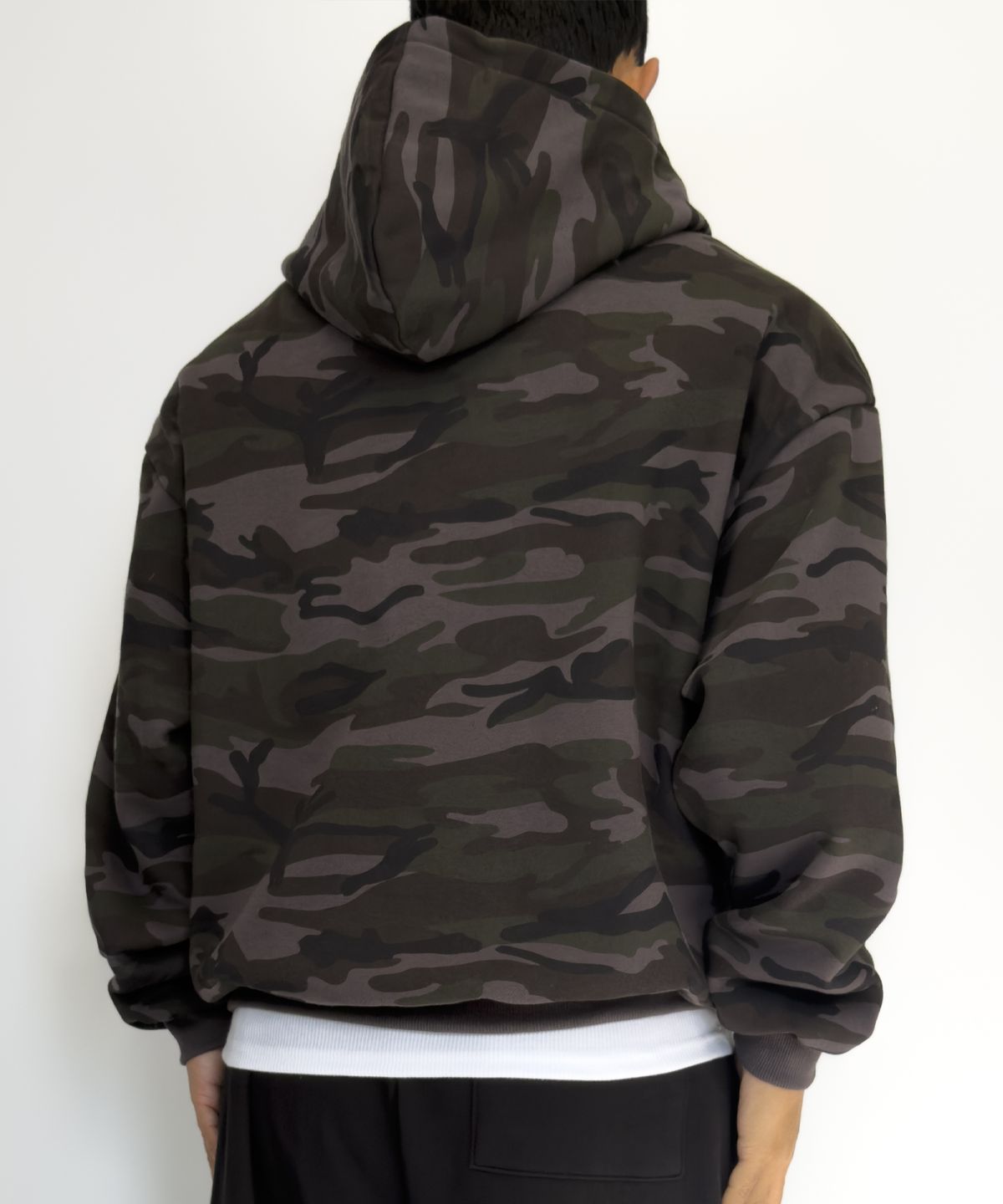 파시엔시아(PACIENCIA) 카모 밀리터리 오버핏 후드 기모 DARK MILITARY