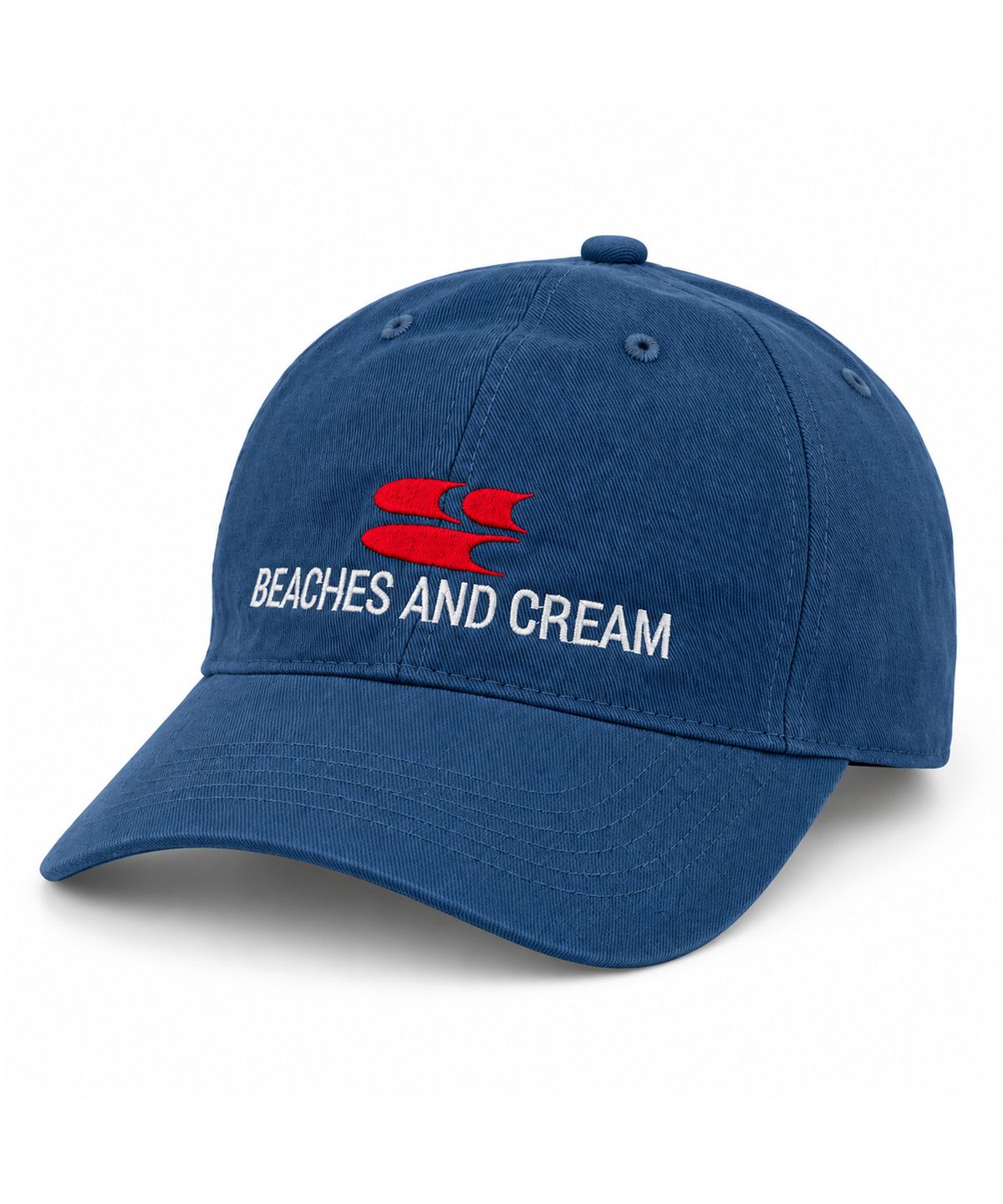 비치스앤크림(BEACHESANDCREAM) Surf Symbol Washing Ball cap-steel blue