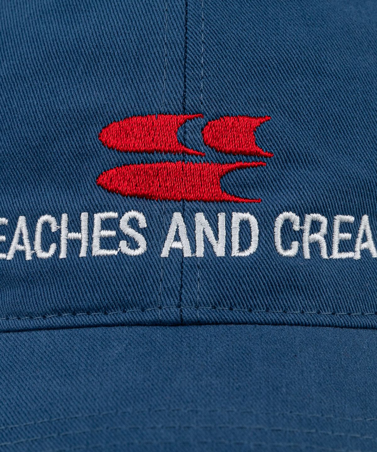 비치스앤크림(BEACHESANDCREAM) Surf Symbol Washing Ball cap-steel blue
