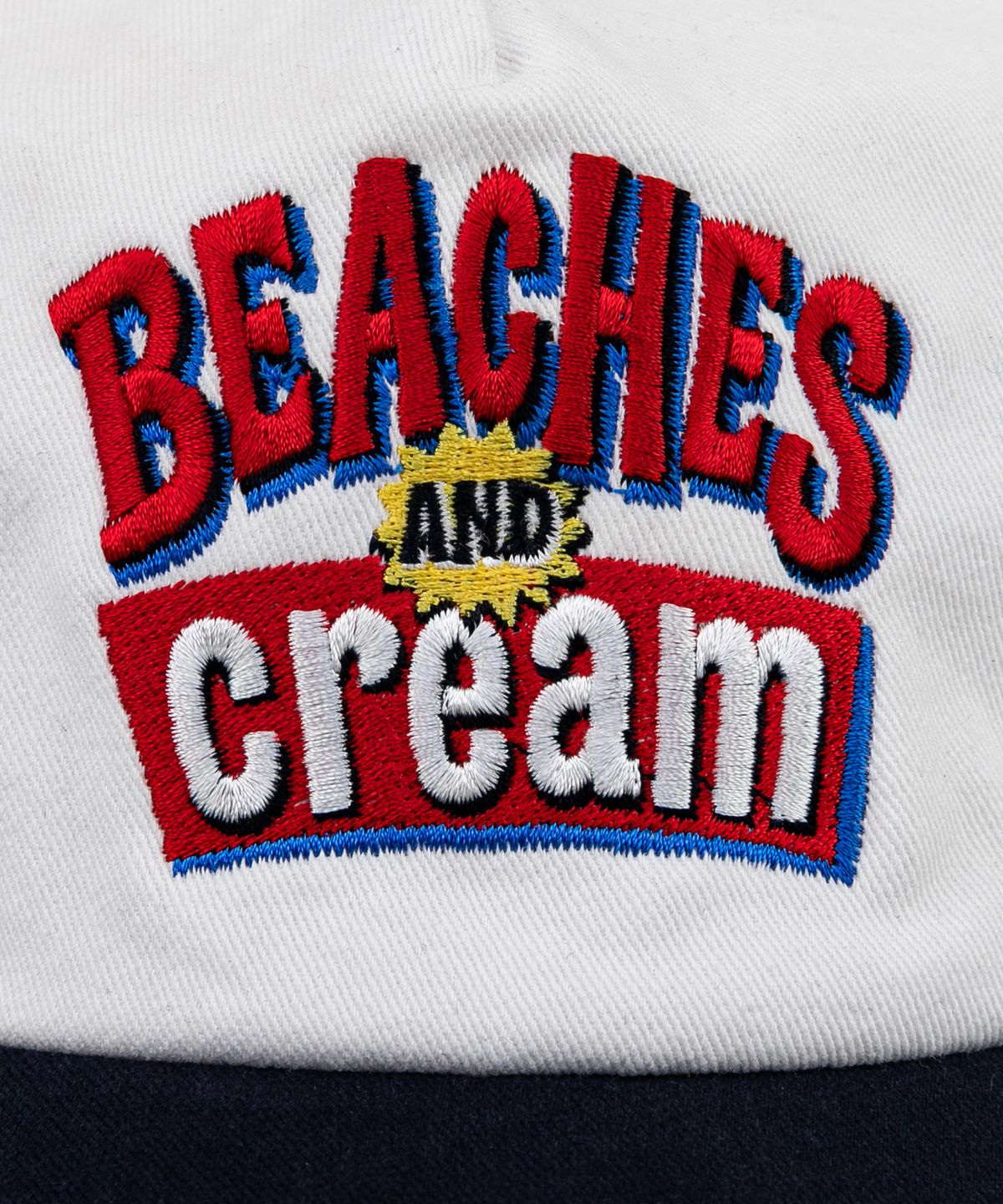 비치스앤크림(BEACHESANDCREAM) Retro Pop 5-Panel Two-tone Ball cap-navy