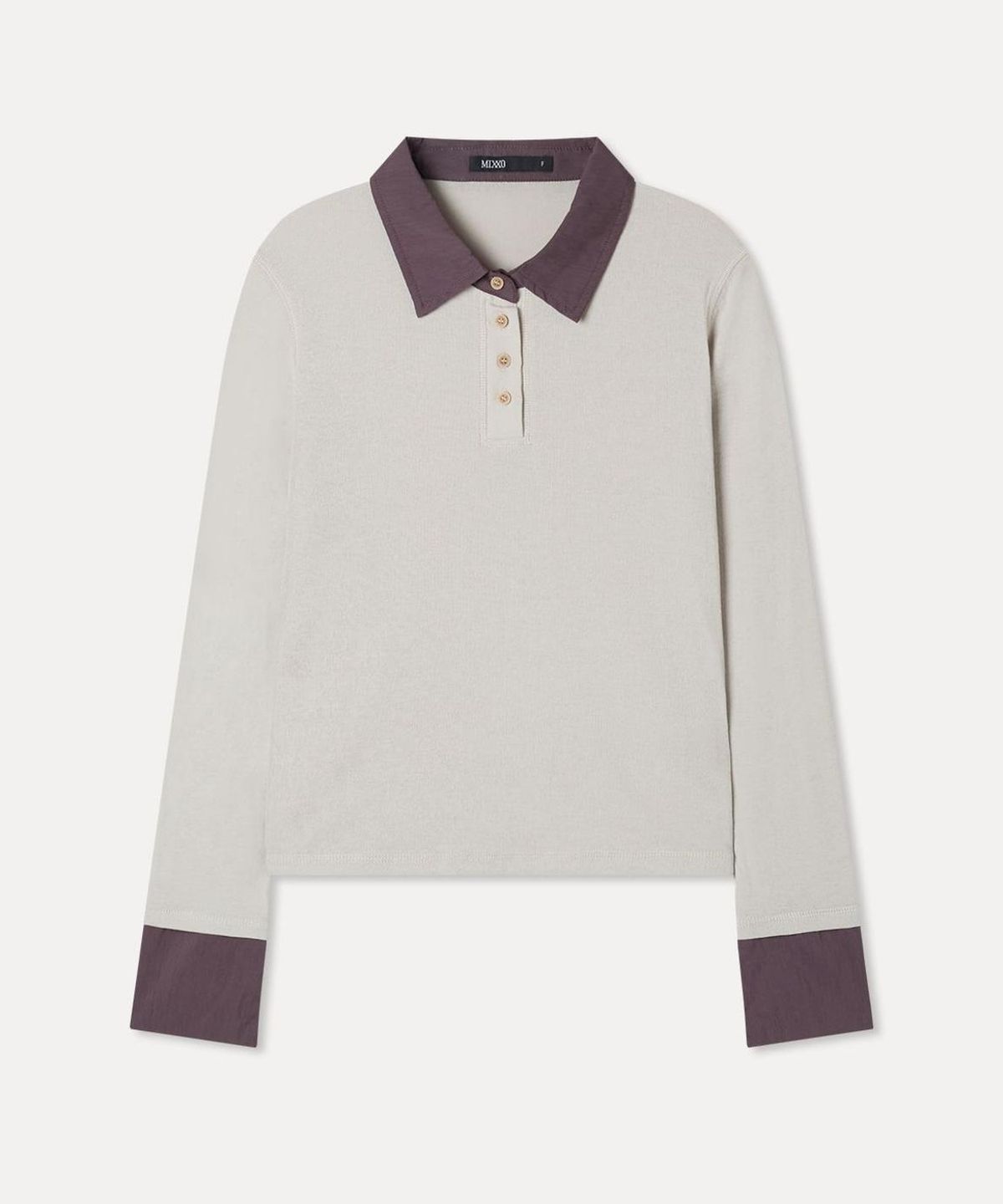 미쏘(MIXXO) 카라 배색 긴팔 티셔츠_MIWLWGT0AS