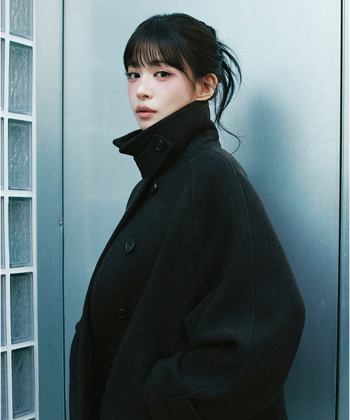 미쏘(MIXXO) 울블렌디드 반더블 스탠카라 숏코트_MIWJHGV32B