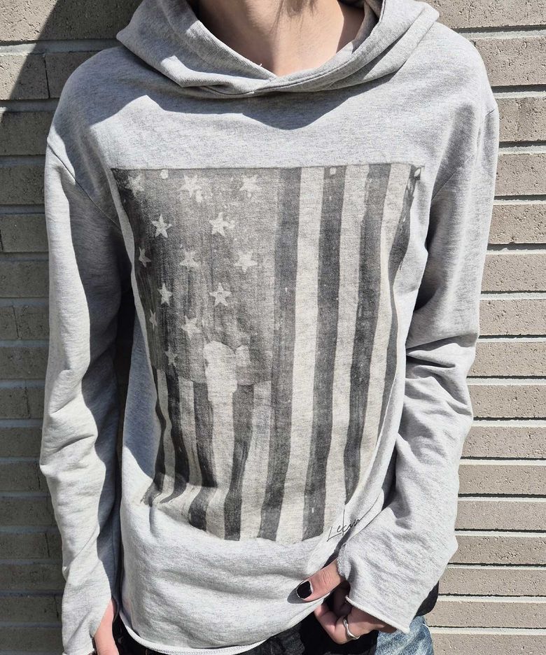 VINTAGE FLAG HOODIE (그레이)