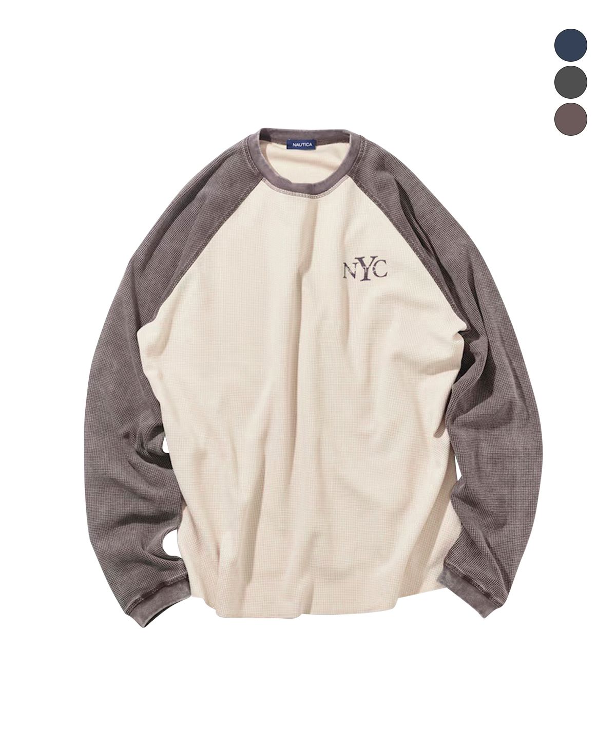 노티카(NAUTICA) NYC 와플 래글런 롱슬리브 티셔츠(3colors) JTL6206