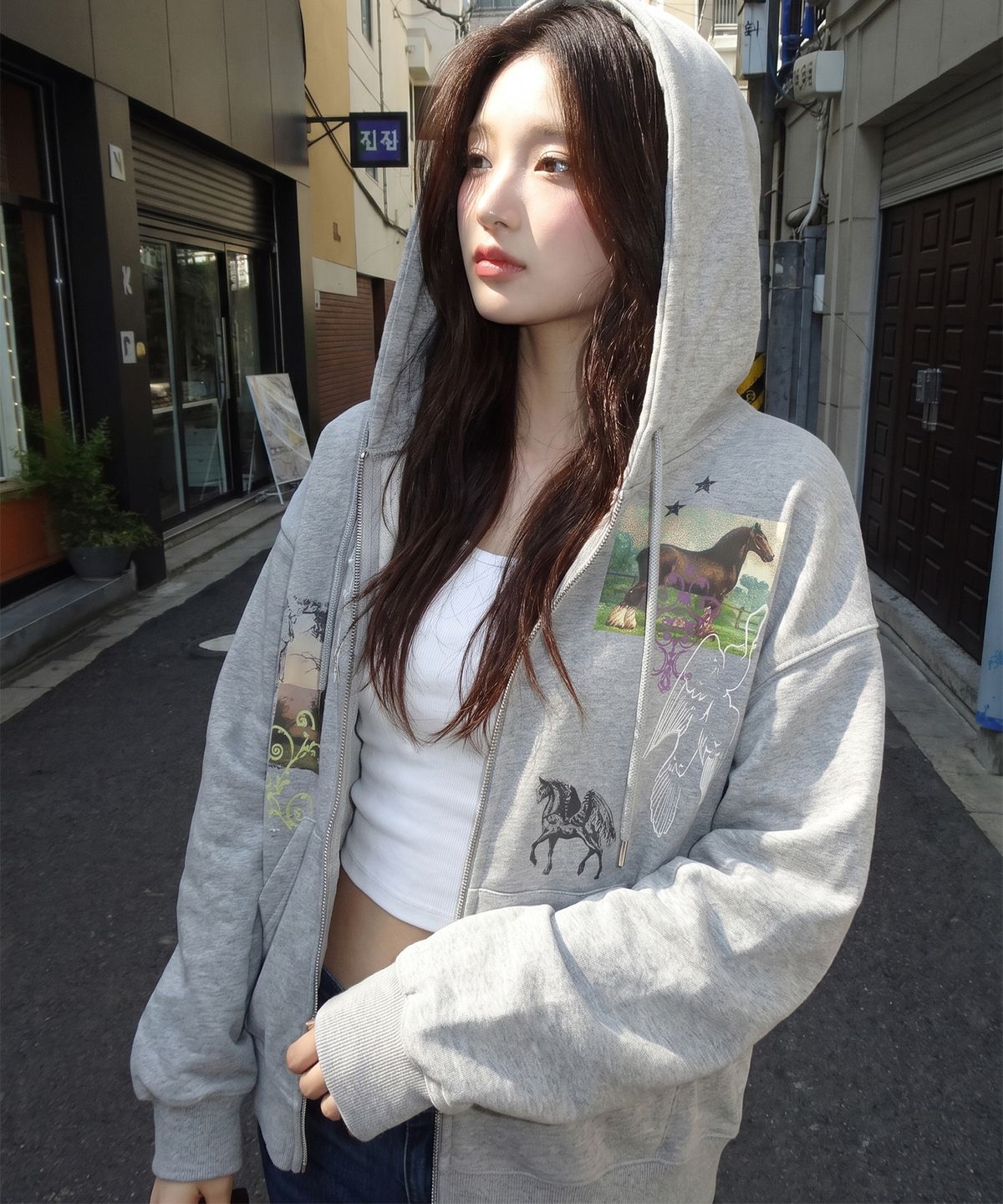 그레이버(GRAVER) [UNISEX]HOREY 후드집업_Yellow