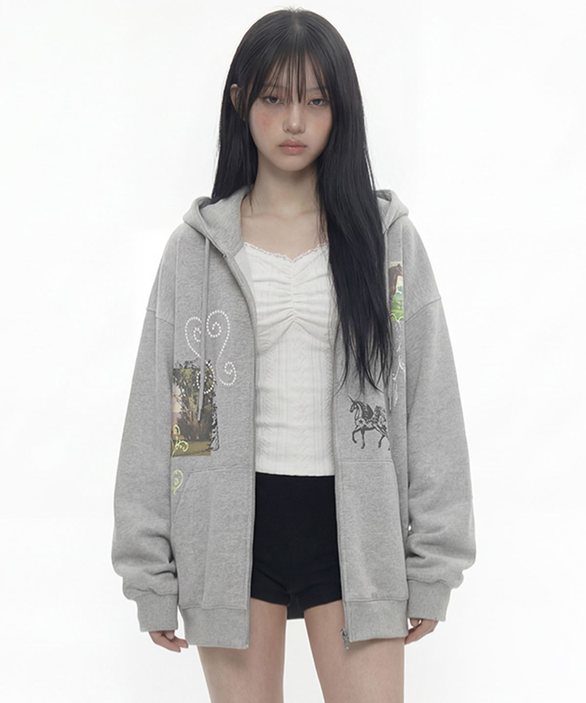 그레이버(GRAVER) [UNISEX]HOREY 후드집업_Yellow