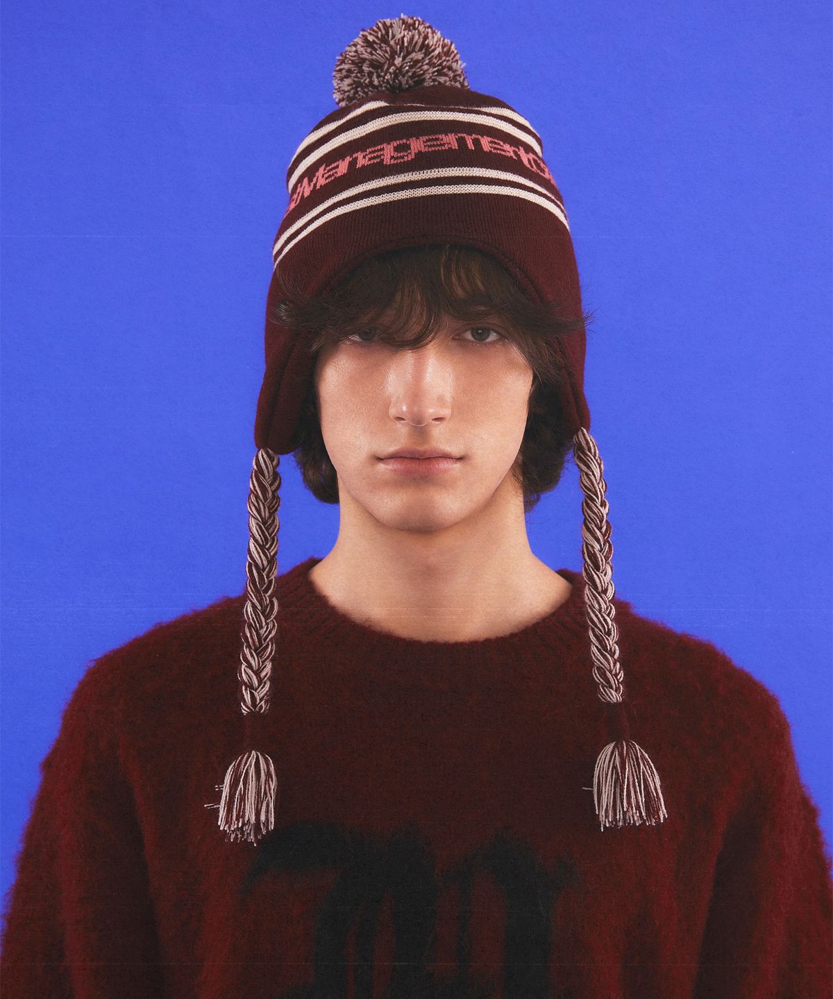 엘엠씨(LMC) POM EARFLAP BEANIE burgundy