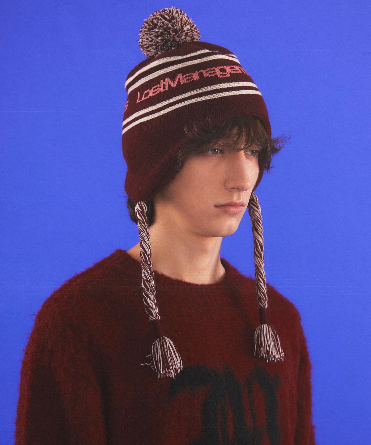엘엠씨(LMC) POM EARFLAP BEANIE burgundy