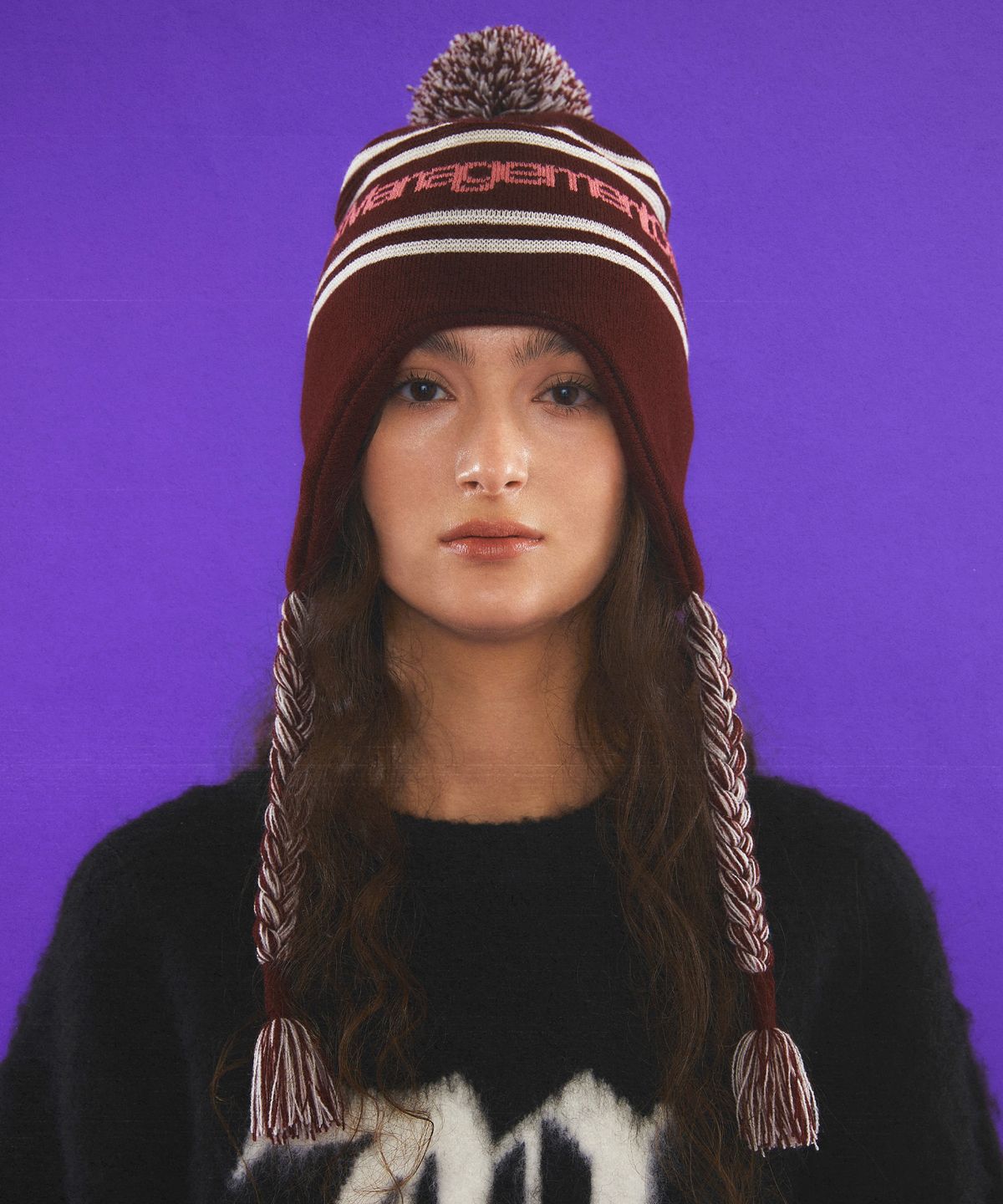 엘엠씨(LMC) POM EARFLAP BEANIE burgundy