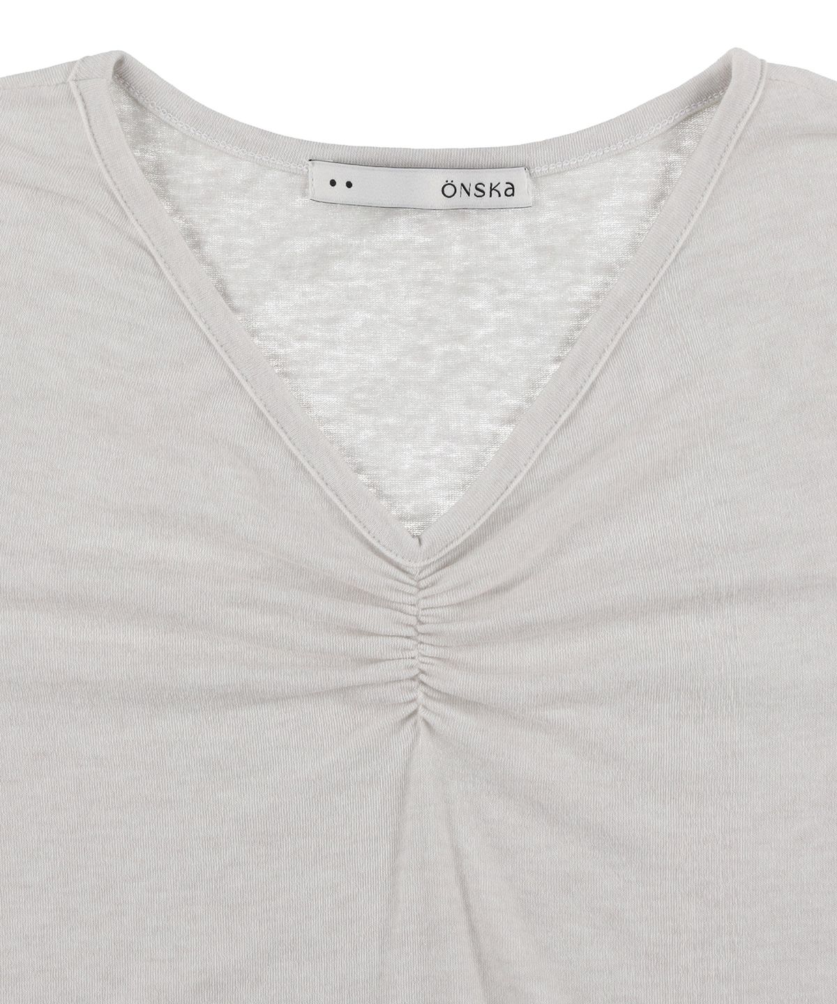 온스카(ONSKA) SOFT V-NECK LONG SLEEVE T (OATMEAL)