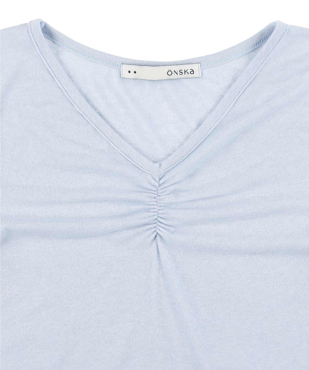 온스카(ONSKA) SOFT V-NECK LONG SLEEVE T (SKY BLUE)