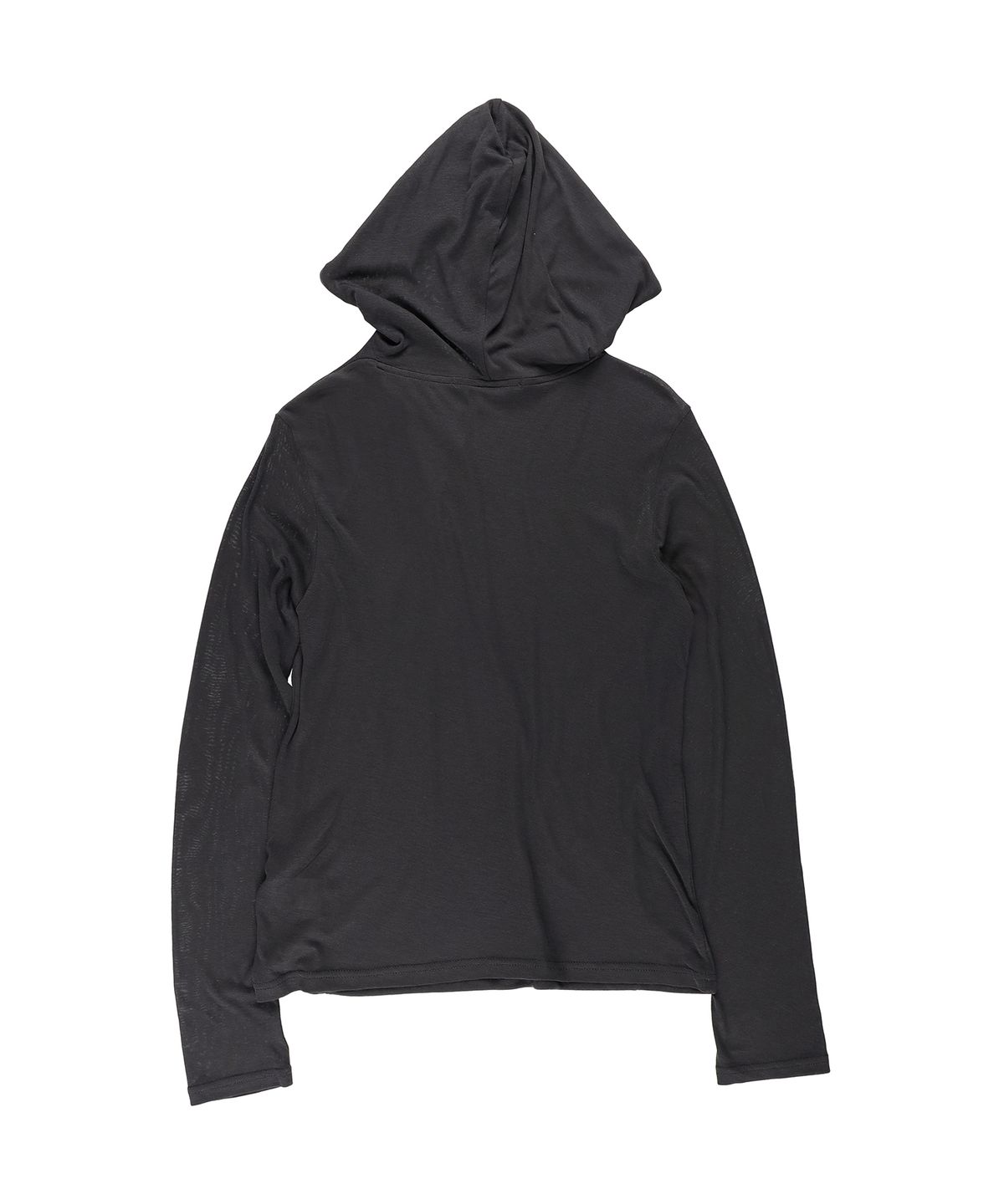 온스카(ONSKA) DRAPE BUTTON HOODED LONG SLEEVE T (CHARCOAL)