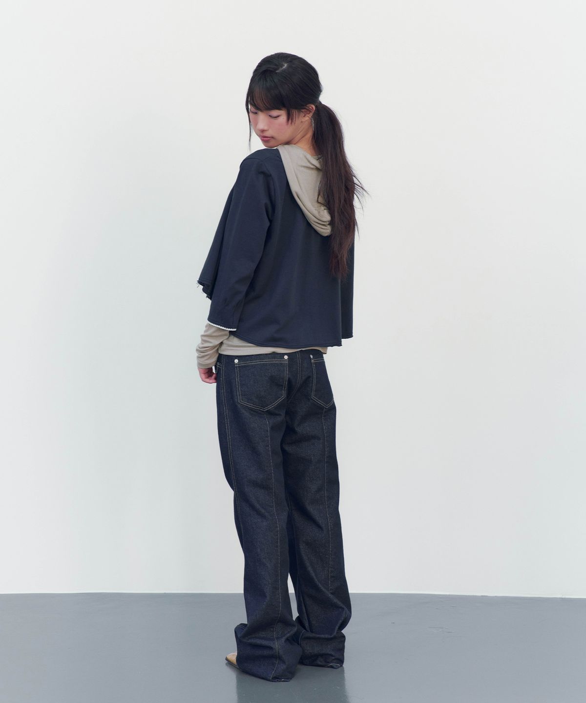 온스카(ONSKA) FLARE JERSEY CARDIGAN (NAVY)