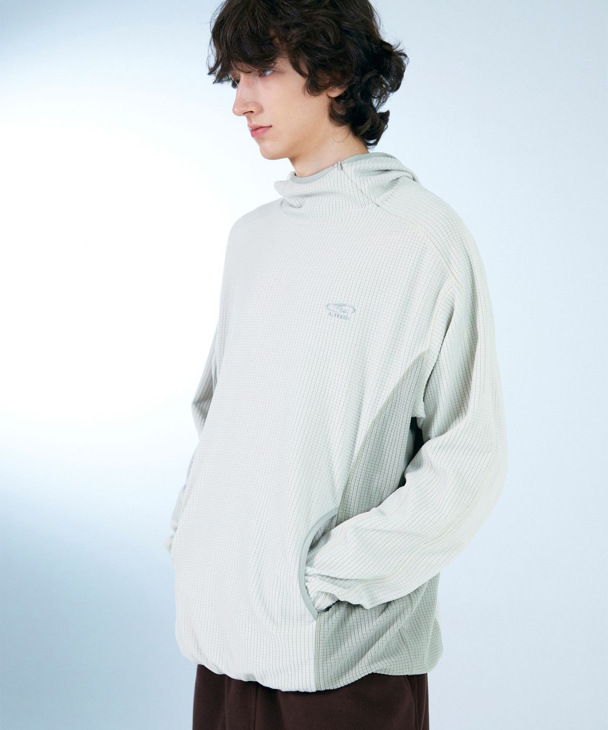 엘엠씨(LMC) GRID FLEECE PULLOVER HOODIE light gray