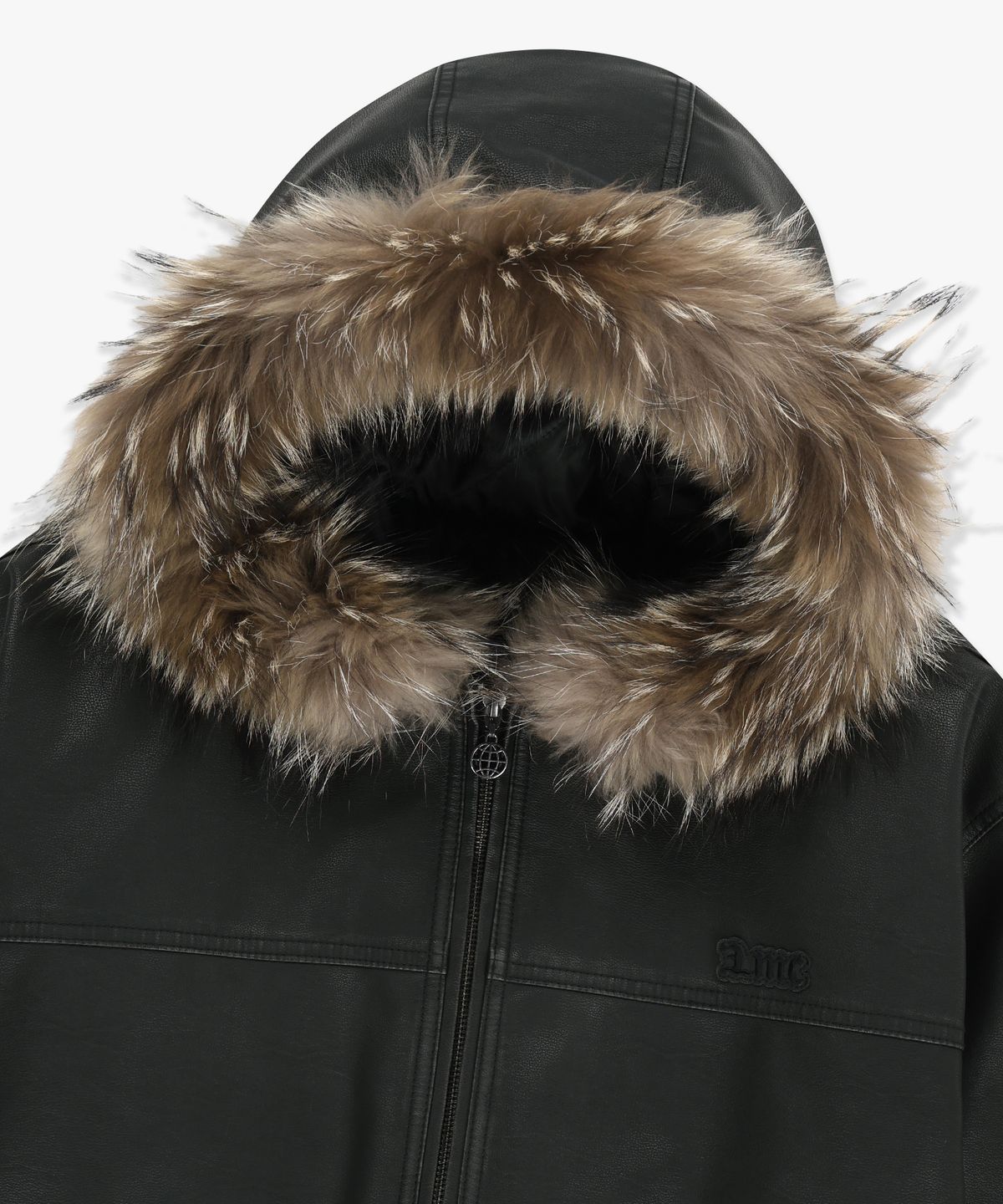 엘엠씨(LMC) FAUX LEATHER HOODED JACKET black