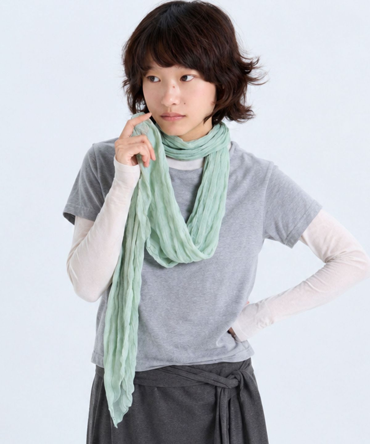 마크니(MACNI) SOFTY CREAM SALLANG SCARF MINT