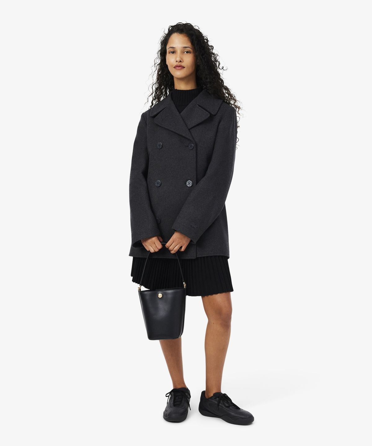 라코스테(LACOSTE) 여성 더블 브레스트 중기장 코트 BF8437-56N EL6