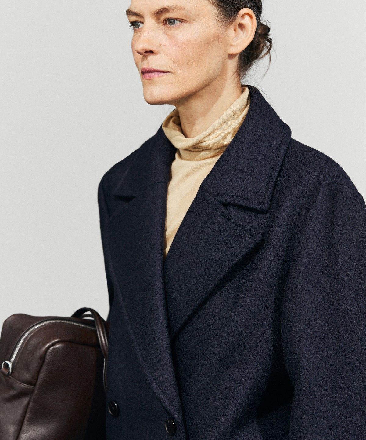 마시모두띠(MASSIMO DUTTI) 더블 브레스트 미디 코트