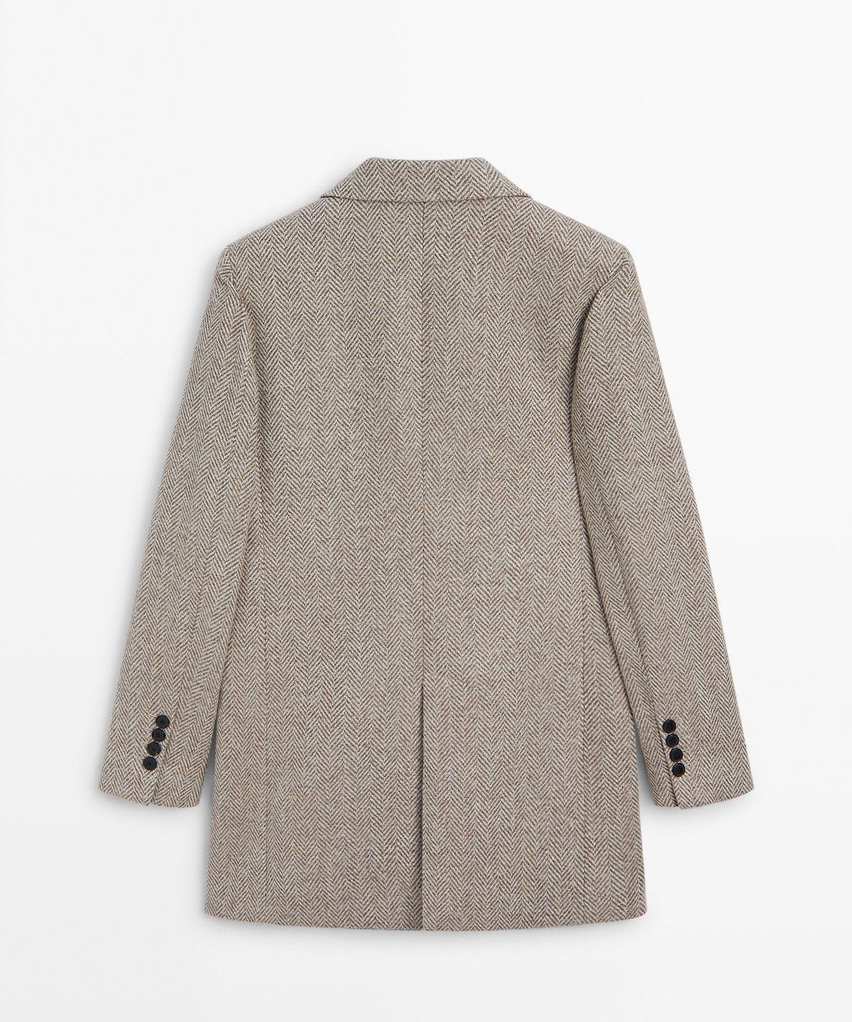 마시모두띠(MASSIMO DUTTI) 헤링본 미디 더블브레스트 코트