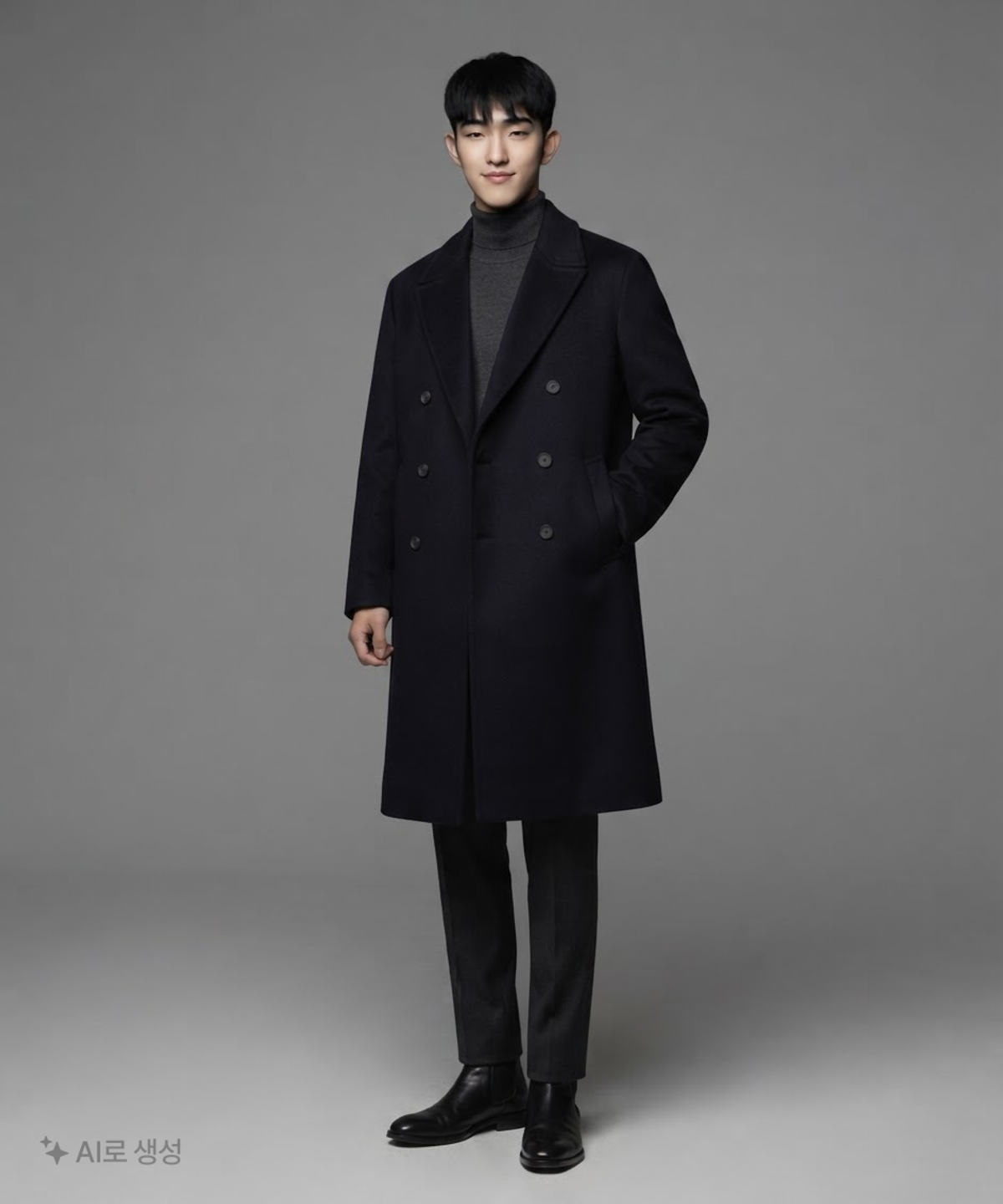 무신사 스탠다드(MUSINSA STANDARD) 캐시미어 블렌드 오버사이즈 더블 코트 M