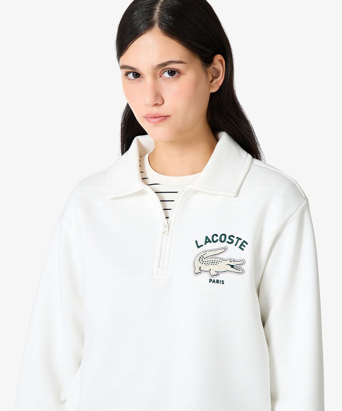 라코스테(LACOSTE) 여성 빅크록 반집업 스웻셔츠 SF174E-56N 70V