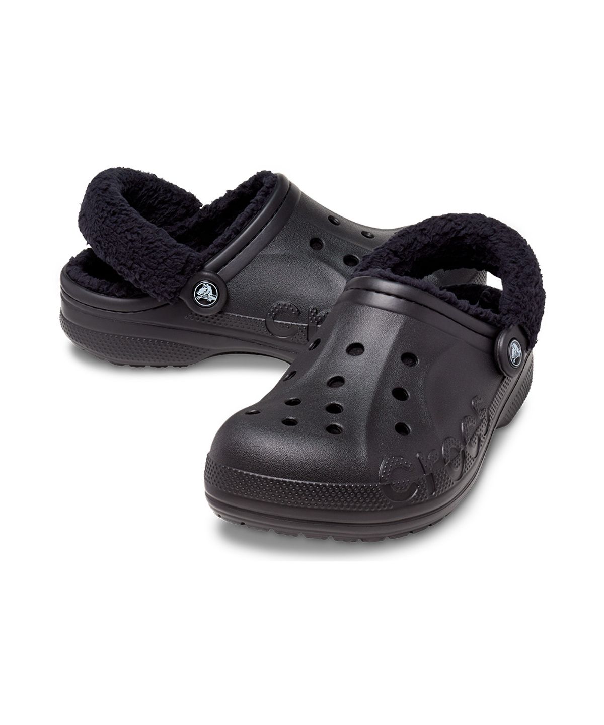 크록스(CROCS) 성인 바야 라인드 퍼즈 스트랩 클로그 BK (26FUCL206633)