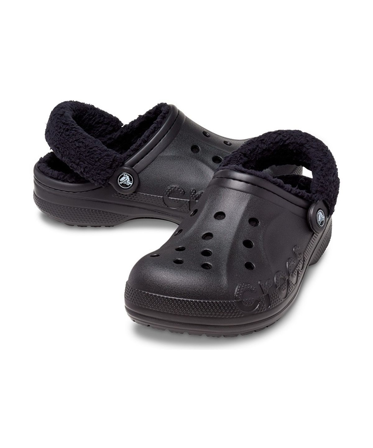 크록스(CROCS) 성인 바야 라인드 퍼즈 스트랩 클로그 BK (26FUCL206633)