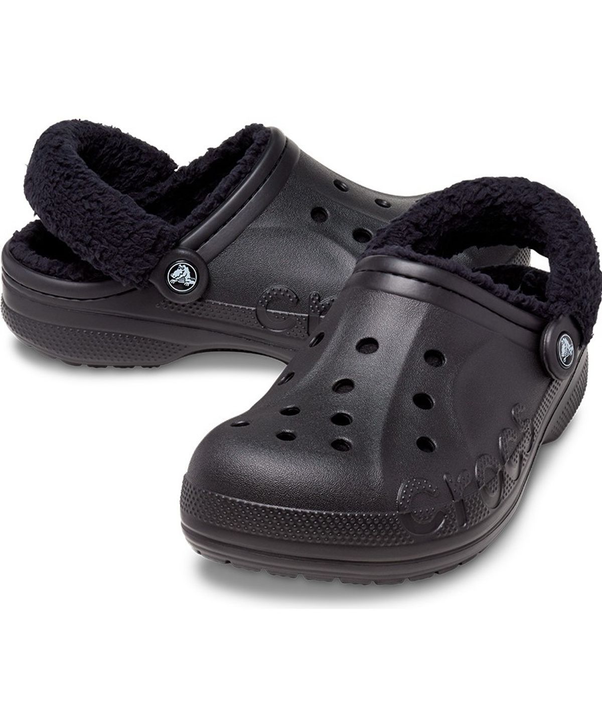 크록스(CROCS) 성인 바야 라인드 퍼즈 스트랩 클로그 BK (26FUCL206633)