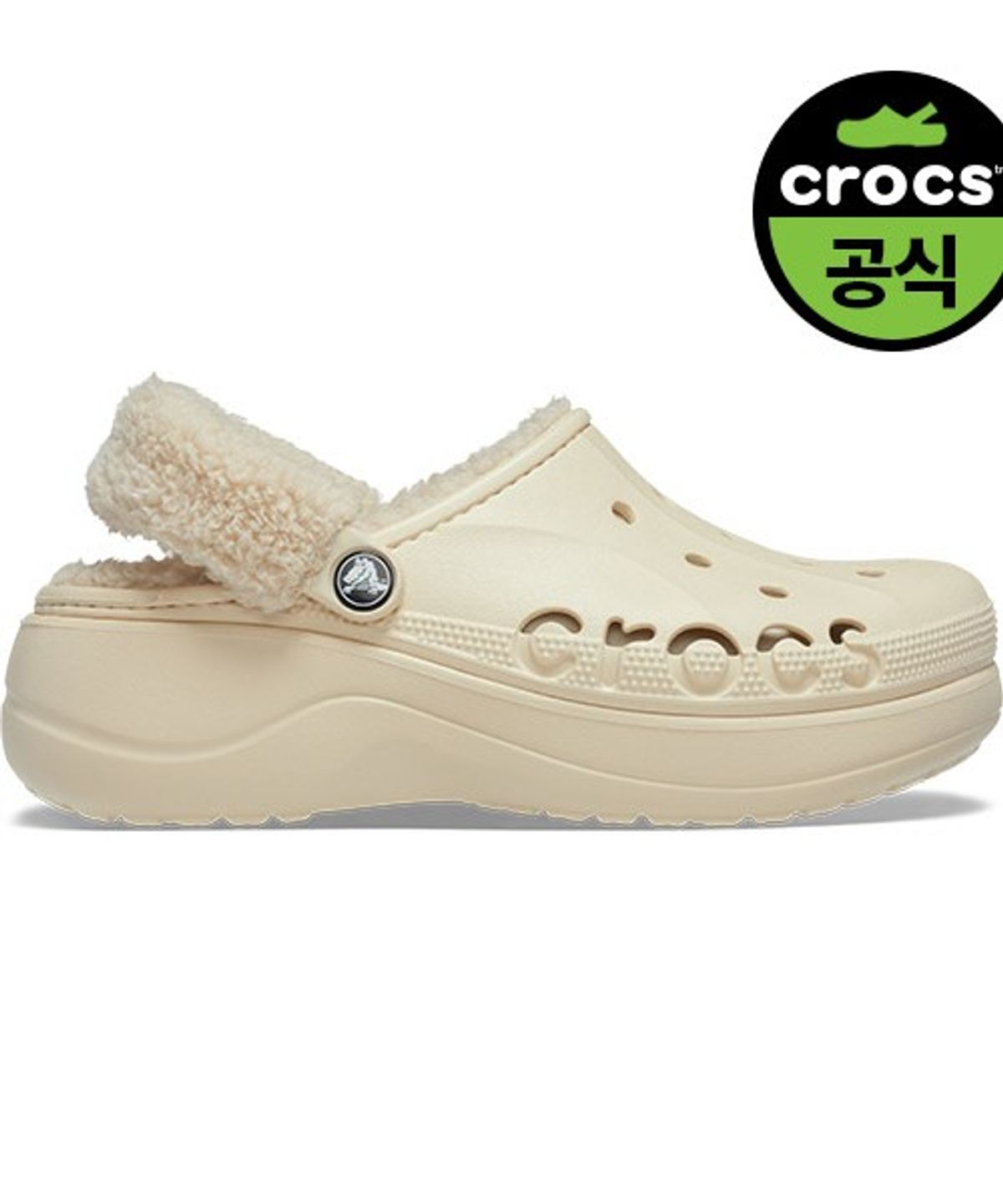 크록스(CROCS) 성인 바야 플랫폼 라인드 퍼즈 스트랩 클로그 WWT (26FWCL214911)