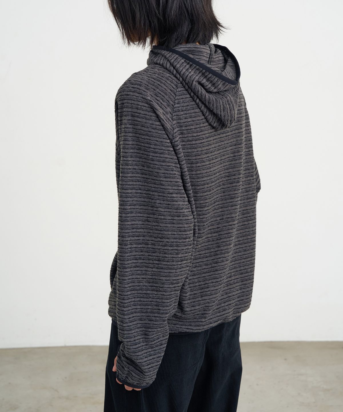 고요웨어(GOYOWEAR) 사이드 집 테리 후디 (브라운 그레이)
