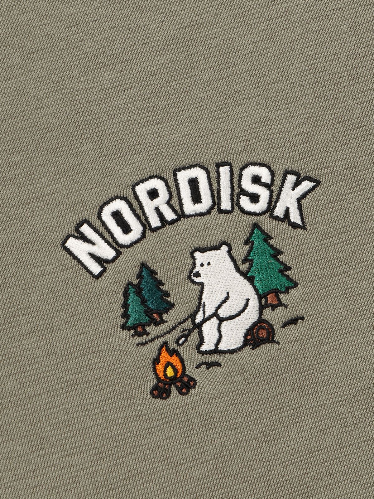 노르디스크(NORDISK) 화이트 베어 그래픽 기모 맨투맨 - U_K.GREY