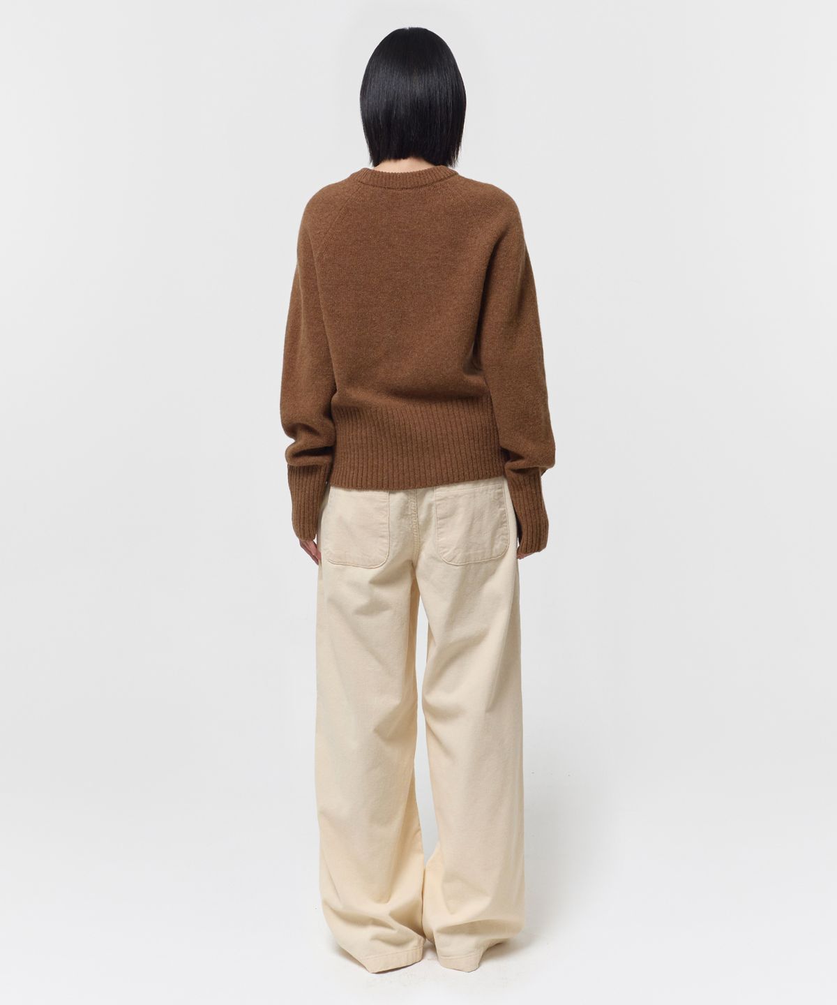 지비에이치 어패럴(GBH APPAREL) WOOL CREW NECK KNIT / DARK BROWN