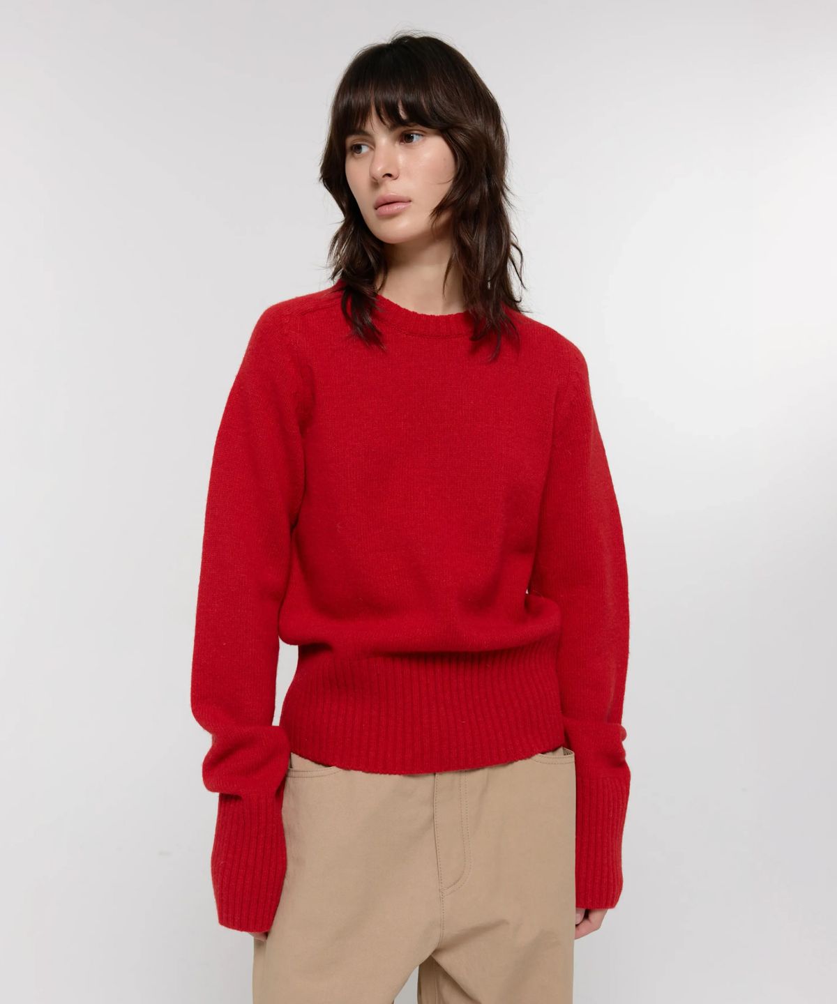 지비에이치 어패럴(GBH APPAREL) WOOL CREW NECK KNIT / RED