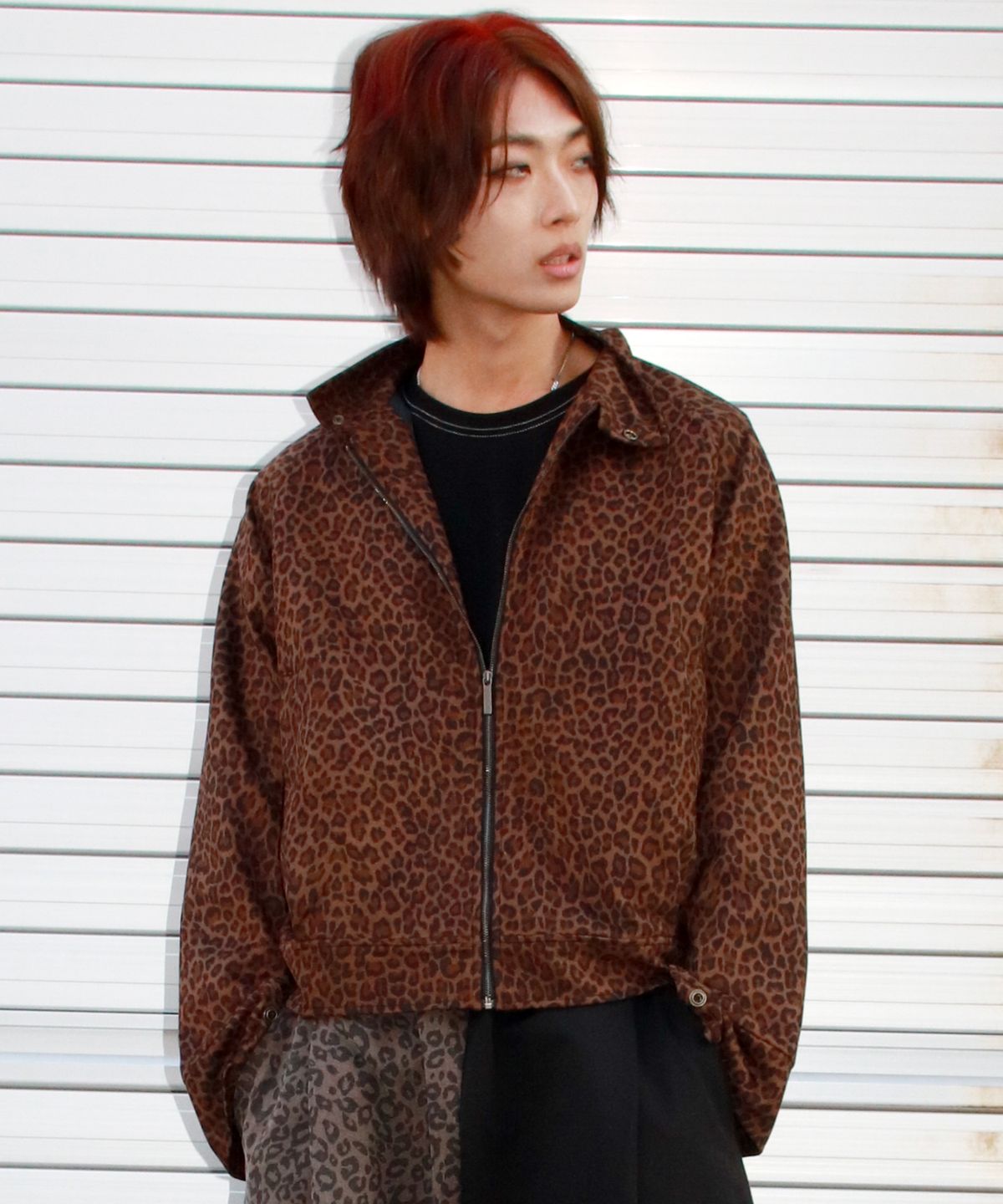 드마크(DEMARC) M Whole Leopard rider blouson synthetic leather jacket -  Brown