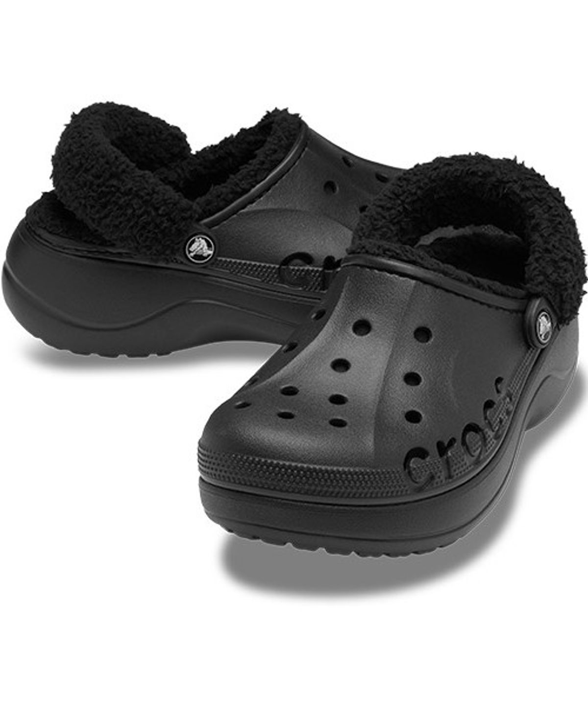 크록스(CROCS) 여성 바야 플랫폼 라인드 퍼즈 스트랩 클로그 BK (26FWCL214911)