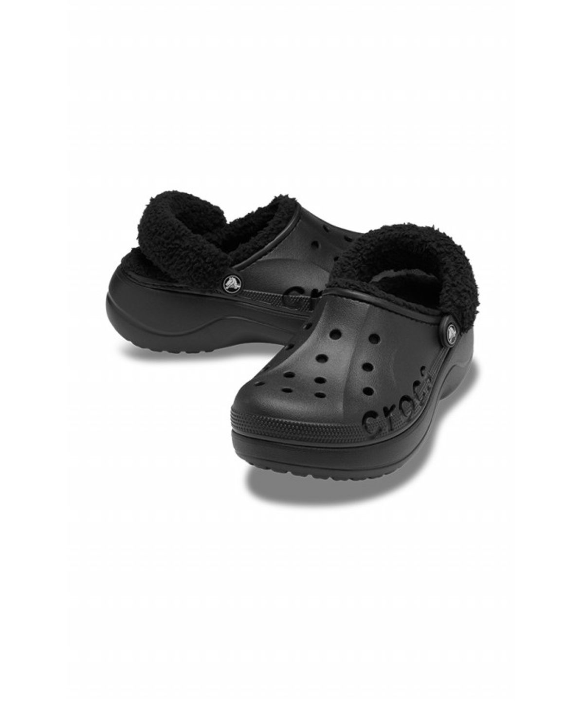 크록스(CROCS) 여성 바야 플랫폼 라인드 퍼즈 스트랩 클로그 BK (26FWCL214911)