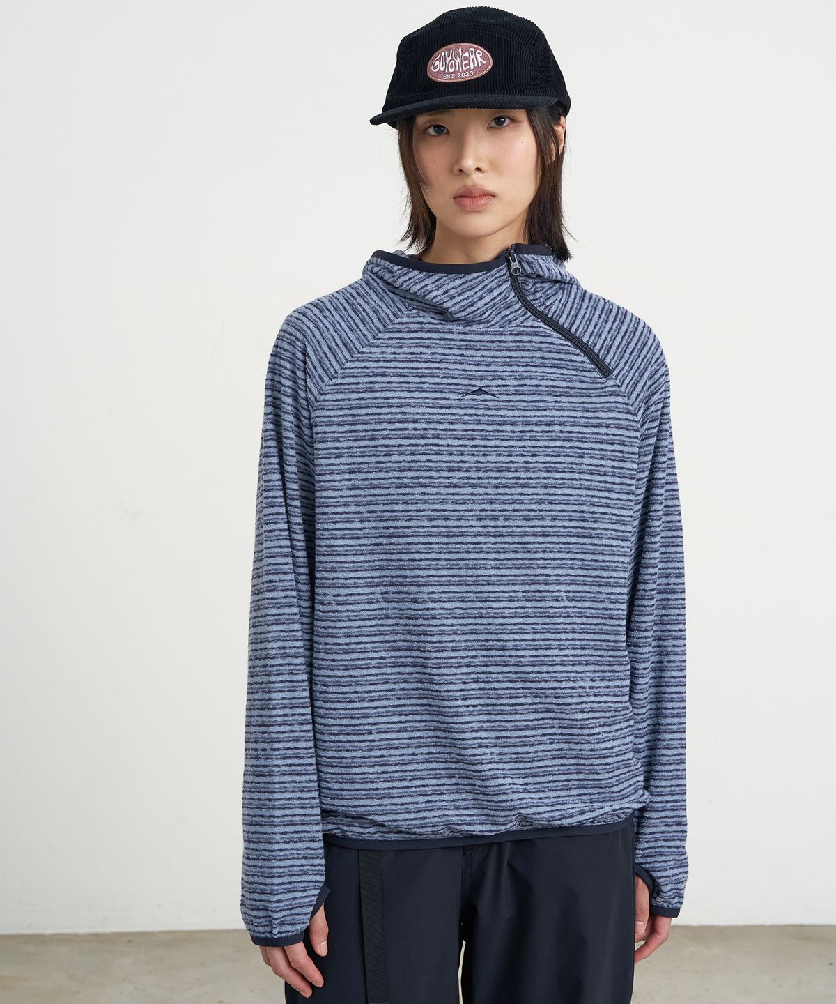 고요웨어(GOYOWEAR) 사이드 집 테리 후디 (블루)
