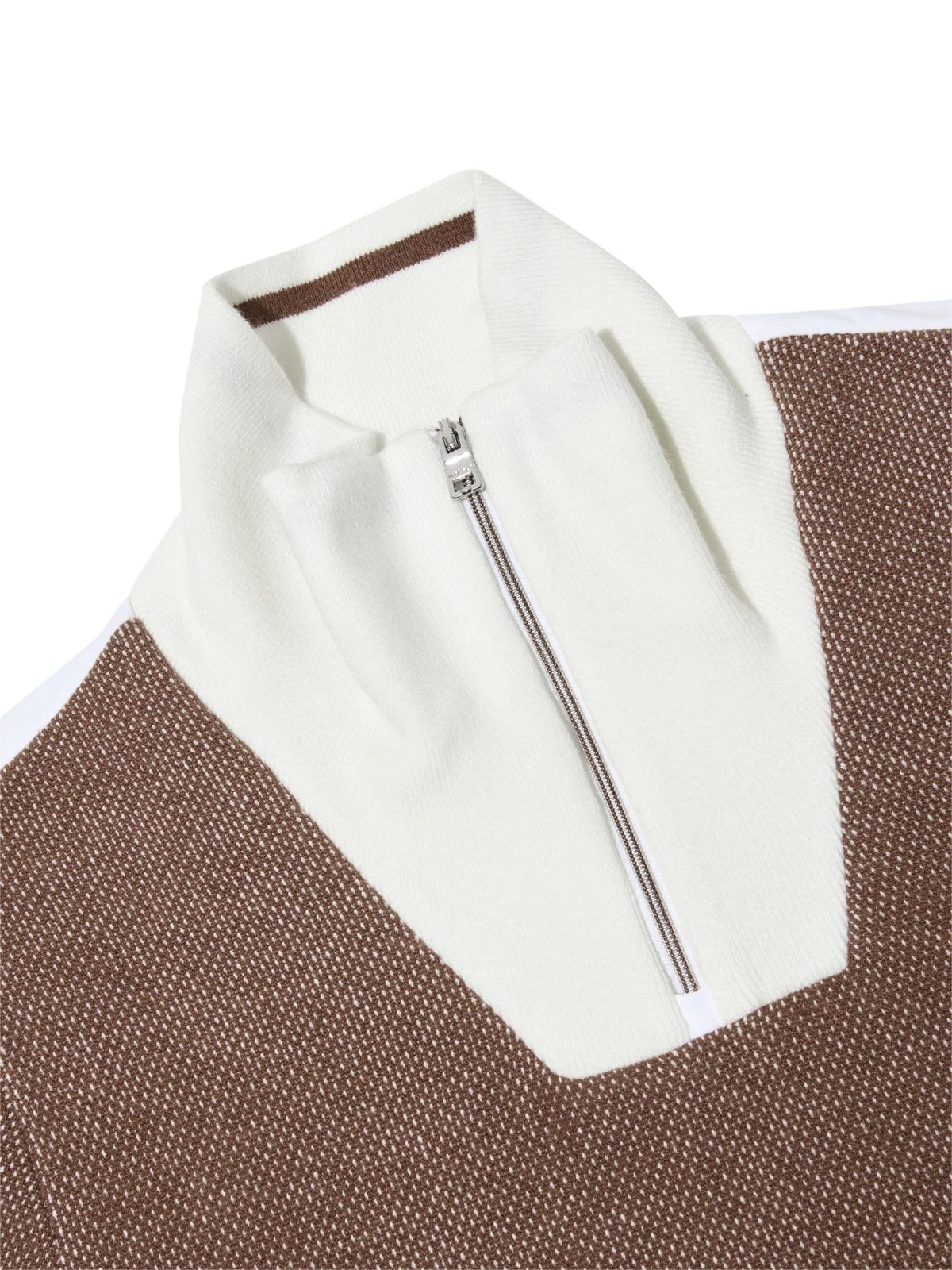 와이드앵글(WIDEANGLE) TO 투톤 조직 하이브리드 쿼터집업 L_Light Brown_WWW26K32E6