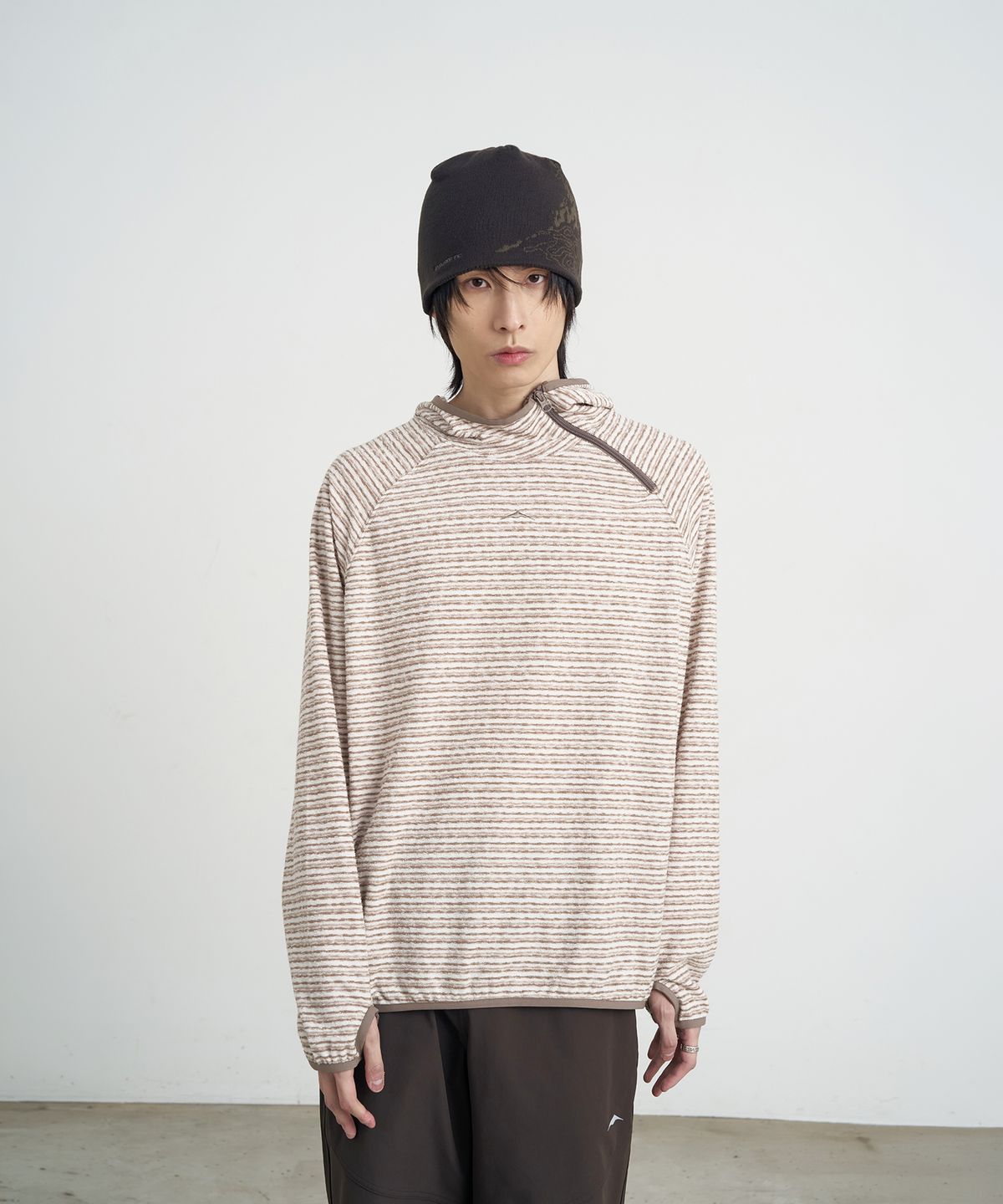 고요웨어(GOYOWEAR) 사이드 집 테리 후디 (아이보리)