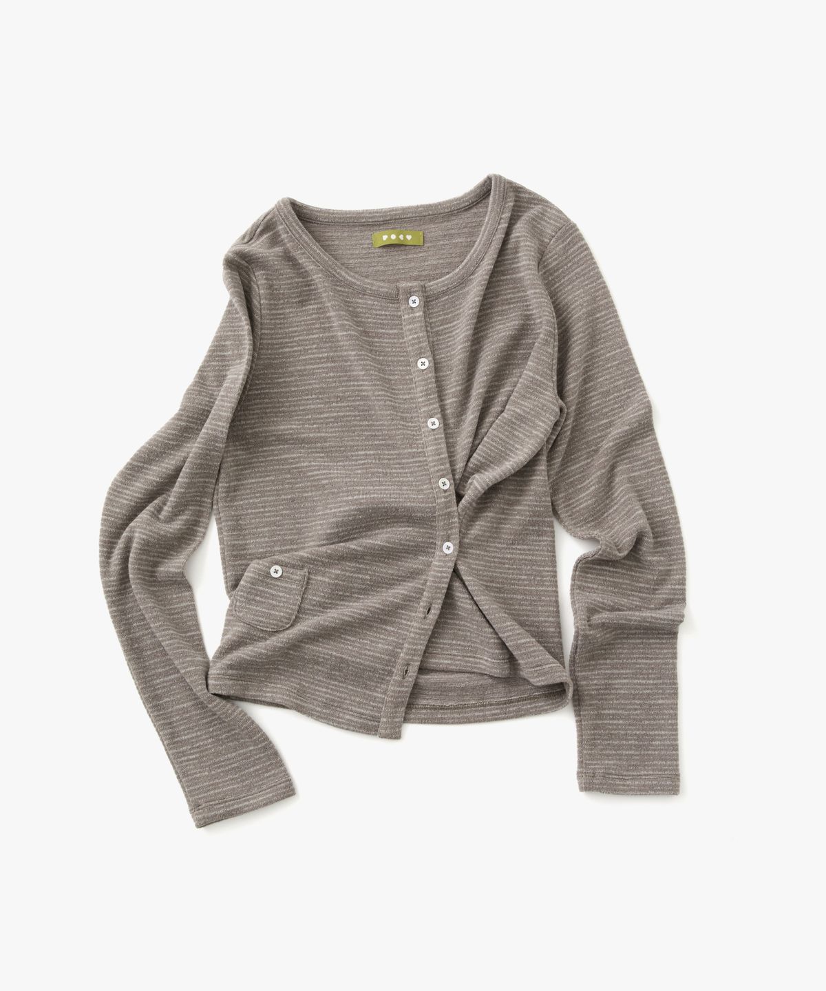 포에브(POEV) Two-way Button Cardigan - Dark Beige