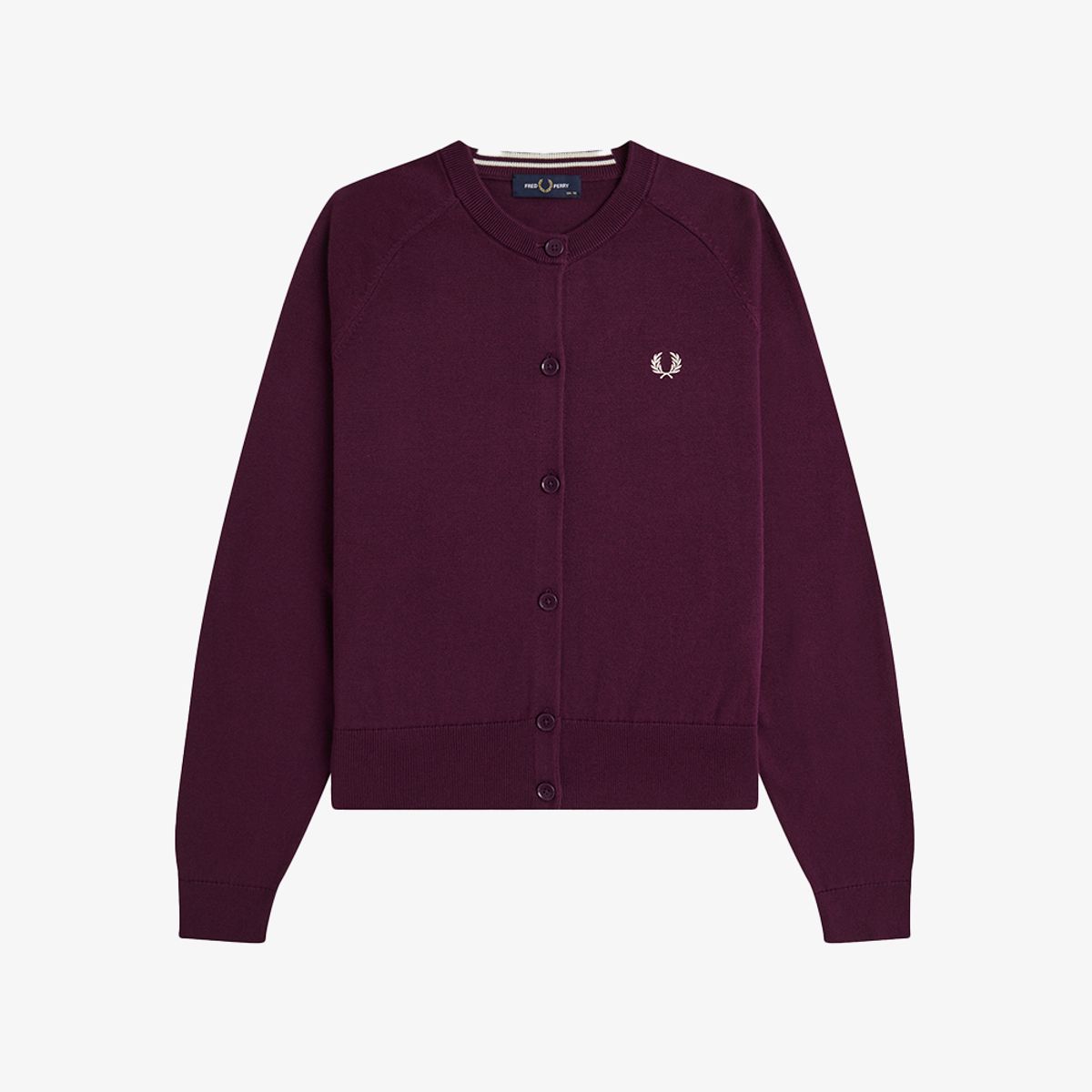 프레드페리(FRED PERRY) [Womens] 오버사이즈드 크루넥 가디건 - 플럼 AFPF2G33141-37C
