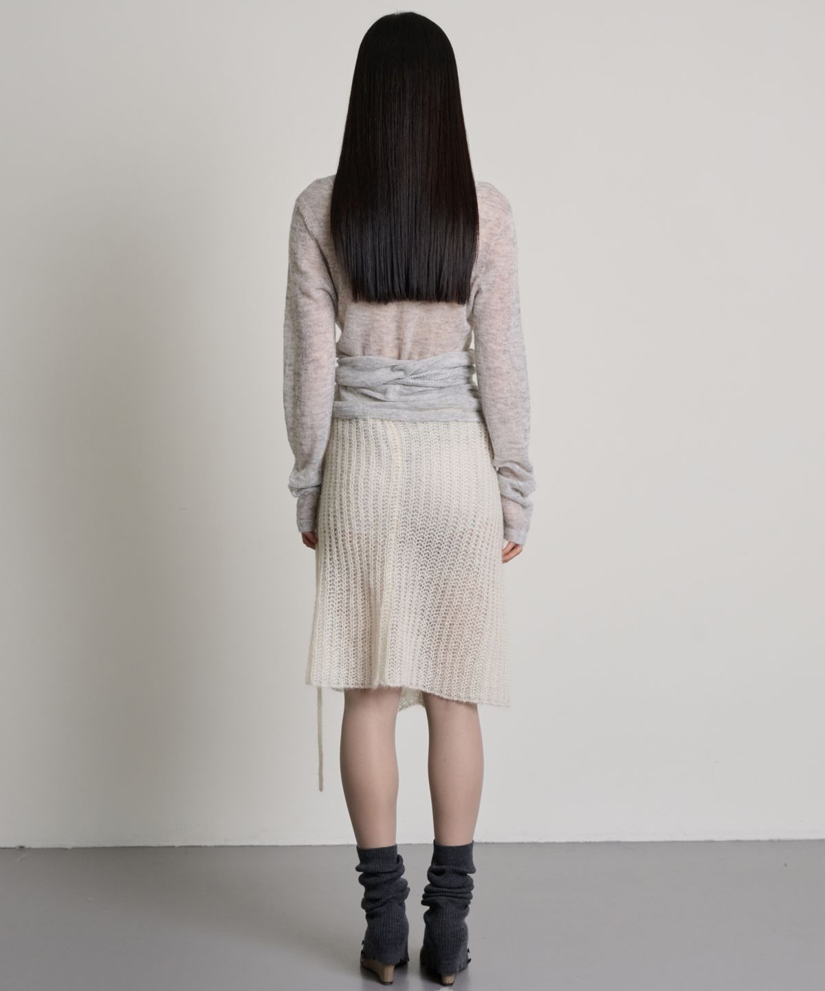 더애틋(THE AÉTUT) Kid Mohair Low Gauge Wrap Skirt_Ivory