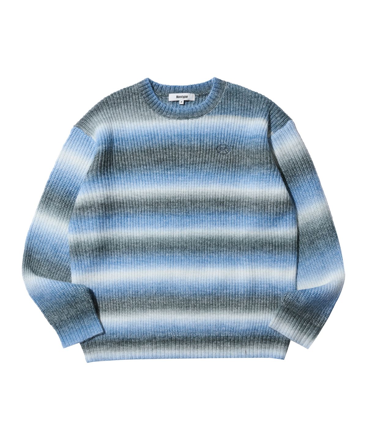 논타입(NONTYPE) GRADATION STRIPE KNIT SWEATER (BLUE)