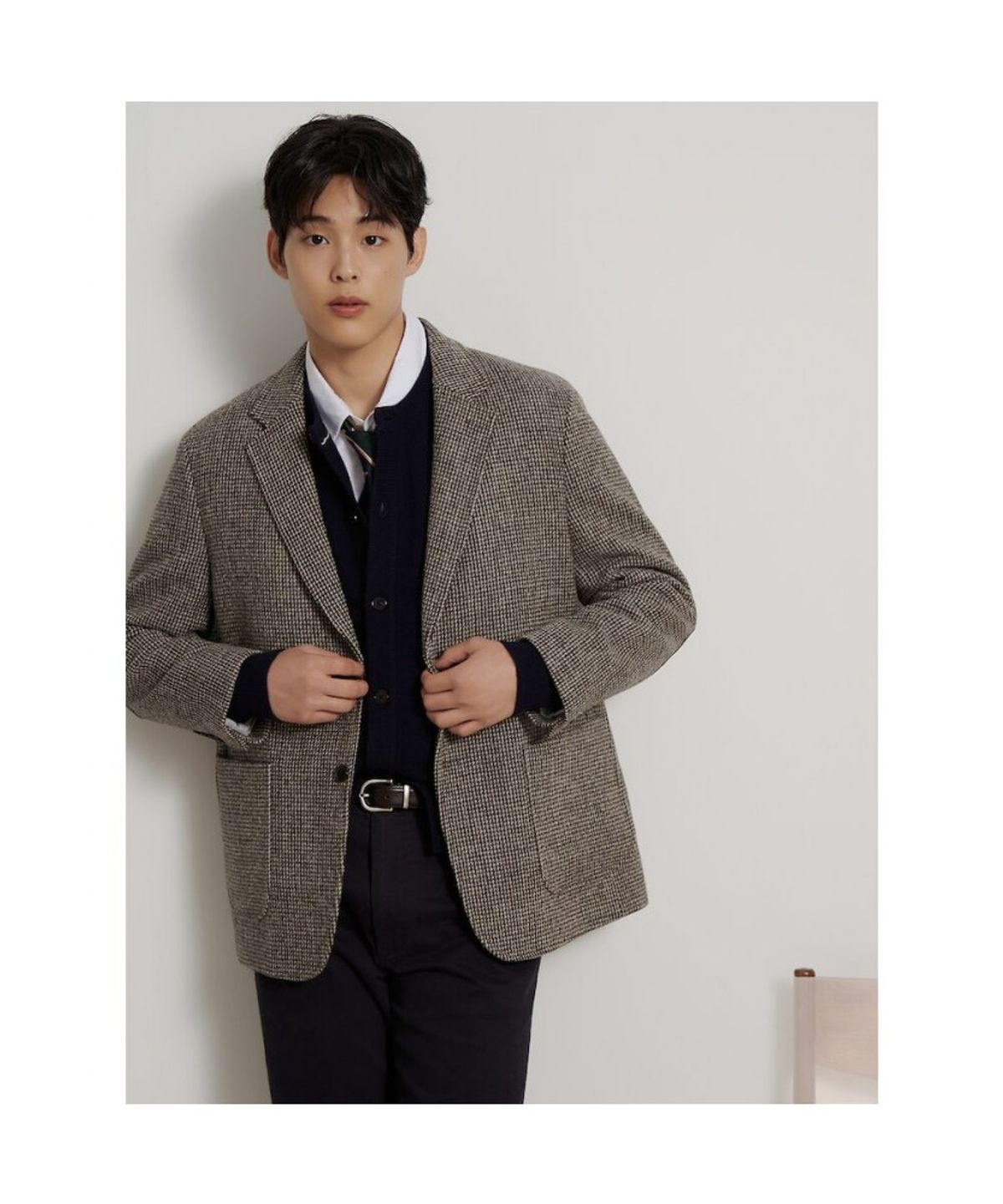 빈폴 멘(BEANPOLE MEN) 해리스 트위드 미니 체크 재킷  베이지