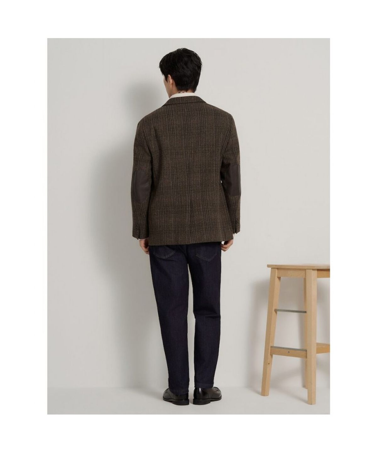 빈폴 멘(BEANPOLE MEN) 해리스 트위드 클래식 체크 재킷  브라운
